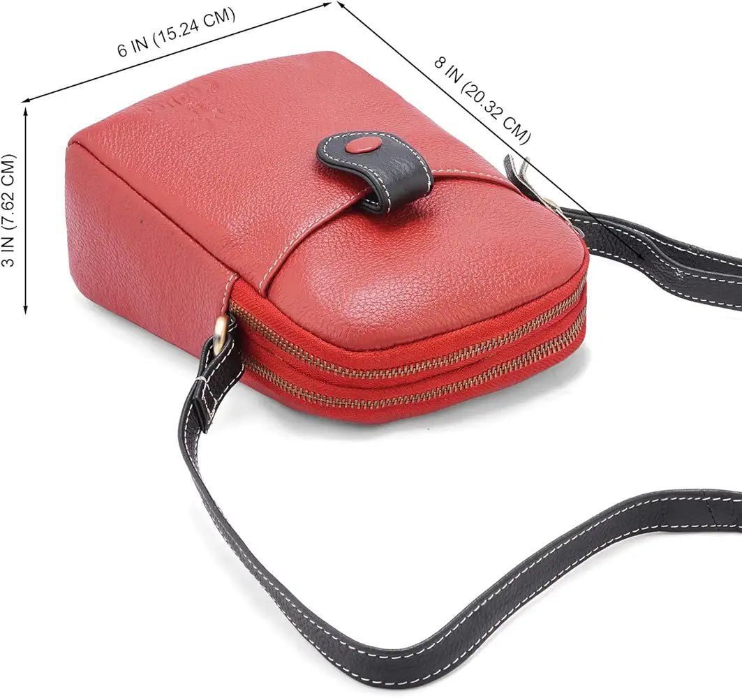 Goatter Genuine Leather Small Sling Cross-Body Bag For Girls And Women's