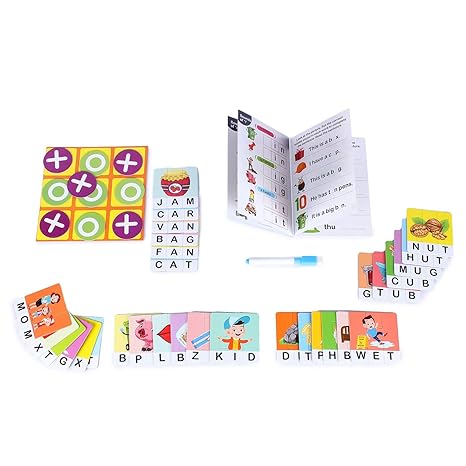 Webby Kids Paper Learn Words with Vowels Jigsaw Puzzle with Activity Book, 90 Pcs Multicolor