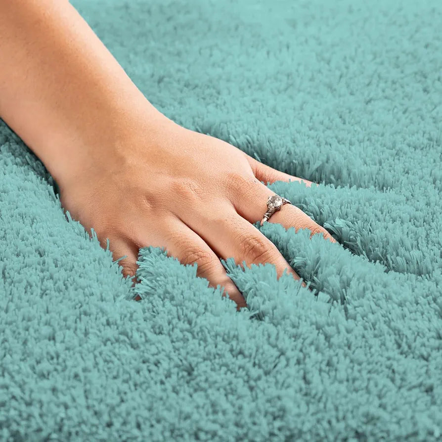 Luxe Home International Microfiber Runner Super Soft Non Slip Vegas Rugs For Bedroom 2X5 Ft Colour Aqua