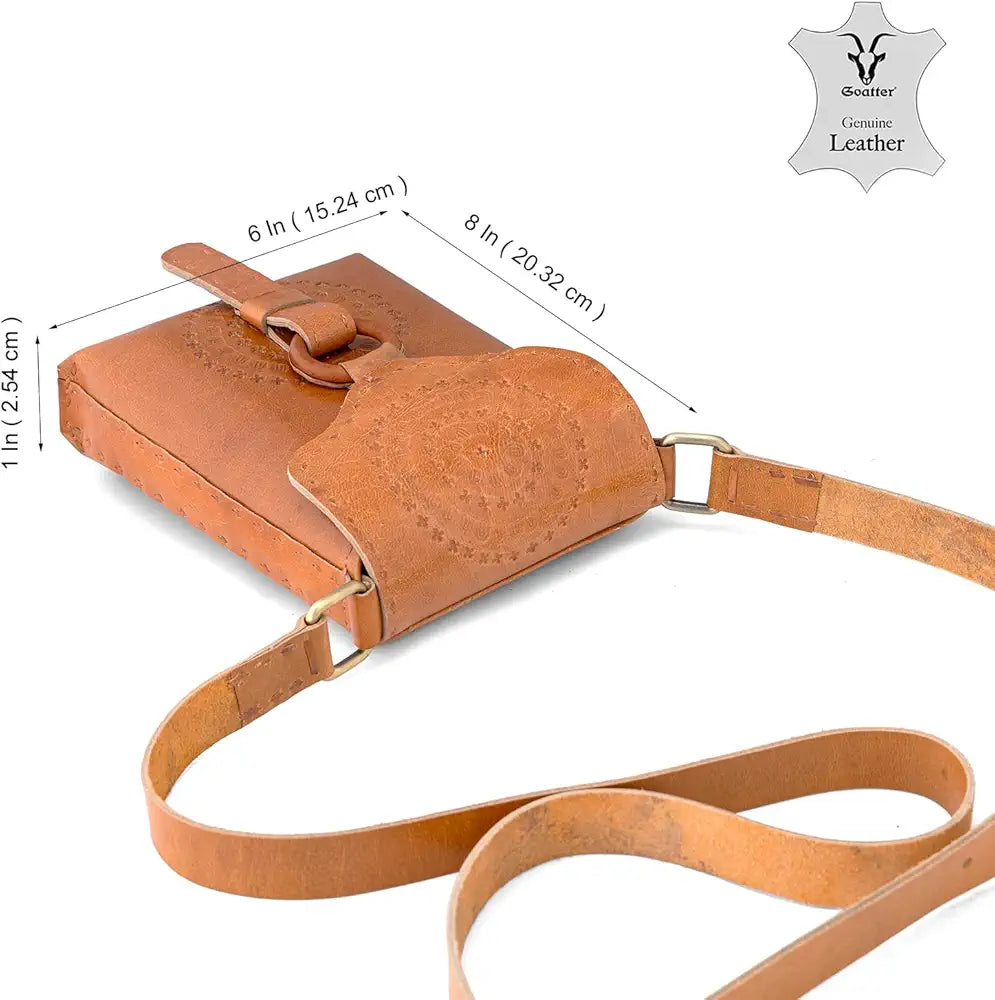 Goatter Genuine Leather Handmade Girls And Women’s Small Cross Body Sling Bag For Daily Use