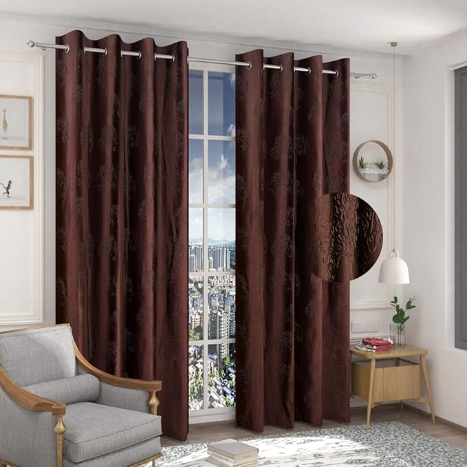 Fresh From Loom Window Curtains 5 Feet Long High Tenacity Yarn Polyester Punch Curtains Premium