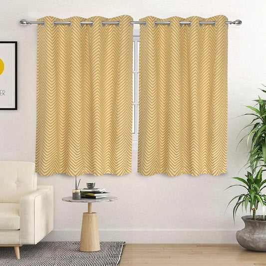 Saral Home Chevron Designer Curtains Yellow