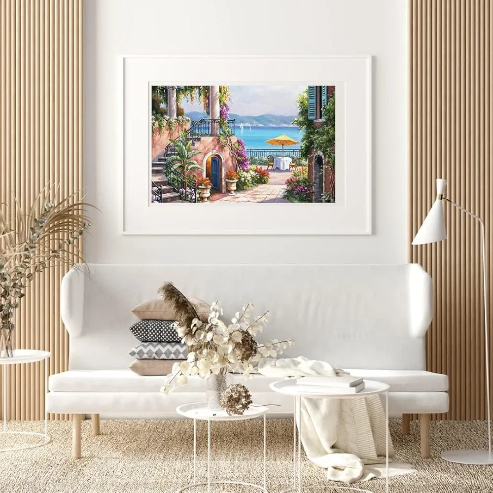 TULIP N TURTLE Sea Side Scenary Diy Acrylic Paint By Number Kit For Beginner Number Painting Kit Painting By Number Acrylic Oil Painting. Wall Decoration Diy Painting Kit ,Multi-Coloured