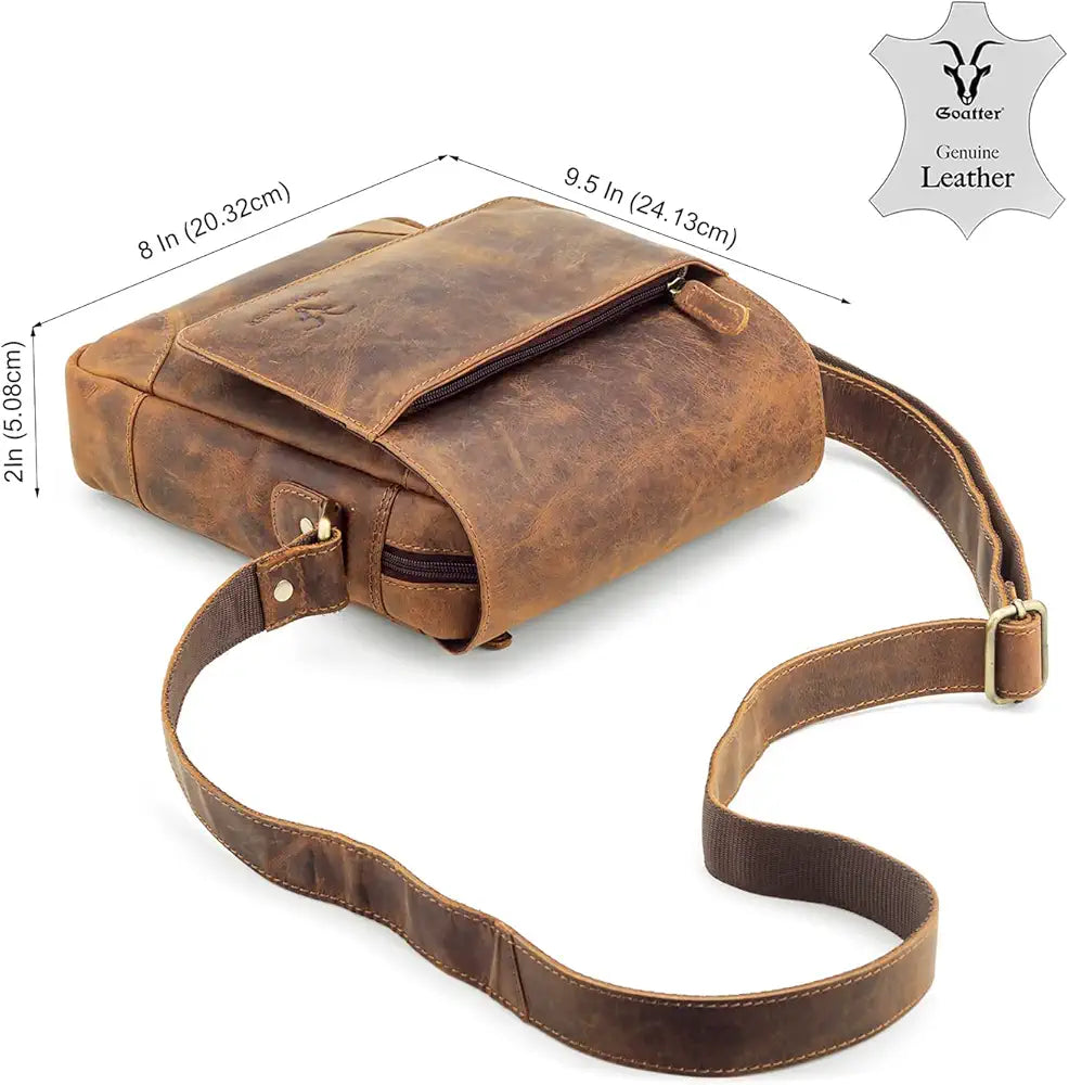 Goatter Genuine Leather 10" Inch Sling Bag For Unisex
