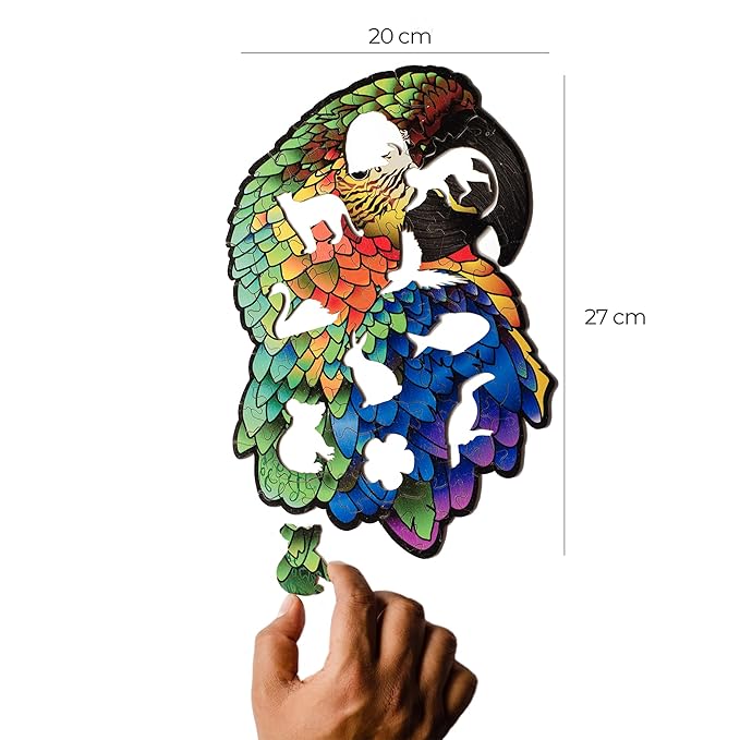 91knots Macaw 72 Pieces Wooden Jigsaw Puzzle for Kids & Children | Animal Shape Macaw Bird Puzzle for 6 Year Old Kids