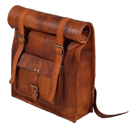 Craftshades – 12 x 16 x 20 Inch 100% Genuine Roll Leather Shoulder Backpack | Unisex
