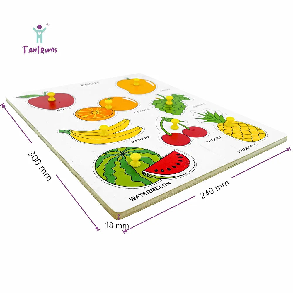 Tantrums Preschool Fruit Puzzle Set Toy Designed Based on Montessori Educational Learning Process - Attractive Multicolor Education Puzzle Learning Aid for Kids