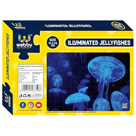 Webby Kids Illuminated Jellyfishes Jigsaw Puzzle 252 Pieces