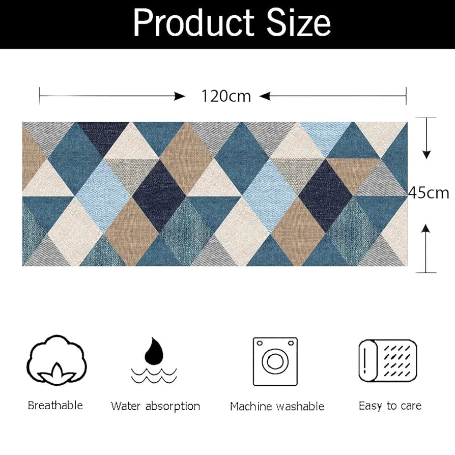 Ishro Home Velvet Premium Modern Runner Rug For Bedroom, Kitchen Colour Crystals