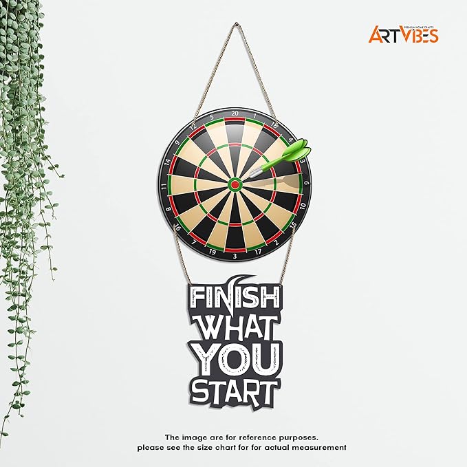 Artvibes Dart Board Printed Wooden Wall Hanging With Quotes for Home Decor | Wooden Decorative Items