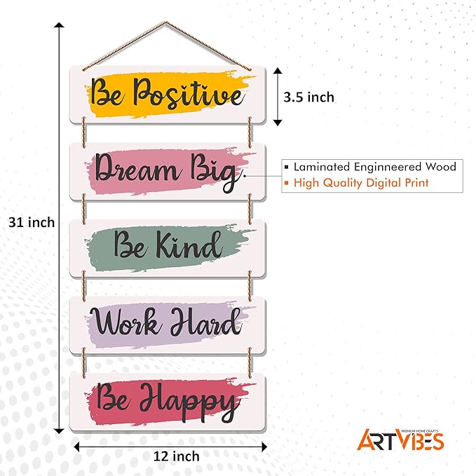 Artvibes Welcome Home Quote Decorative Wall Art Mdf Wooden Wall Hanger for Living Room