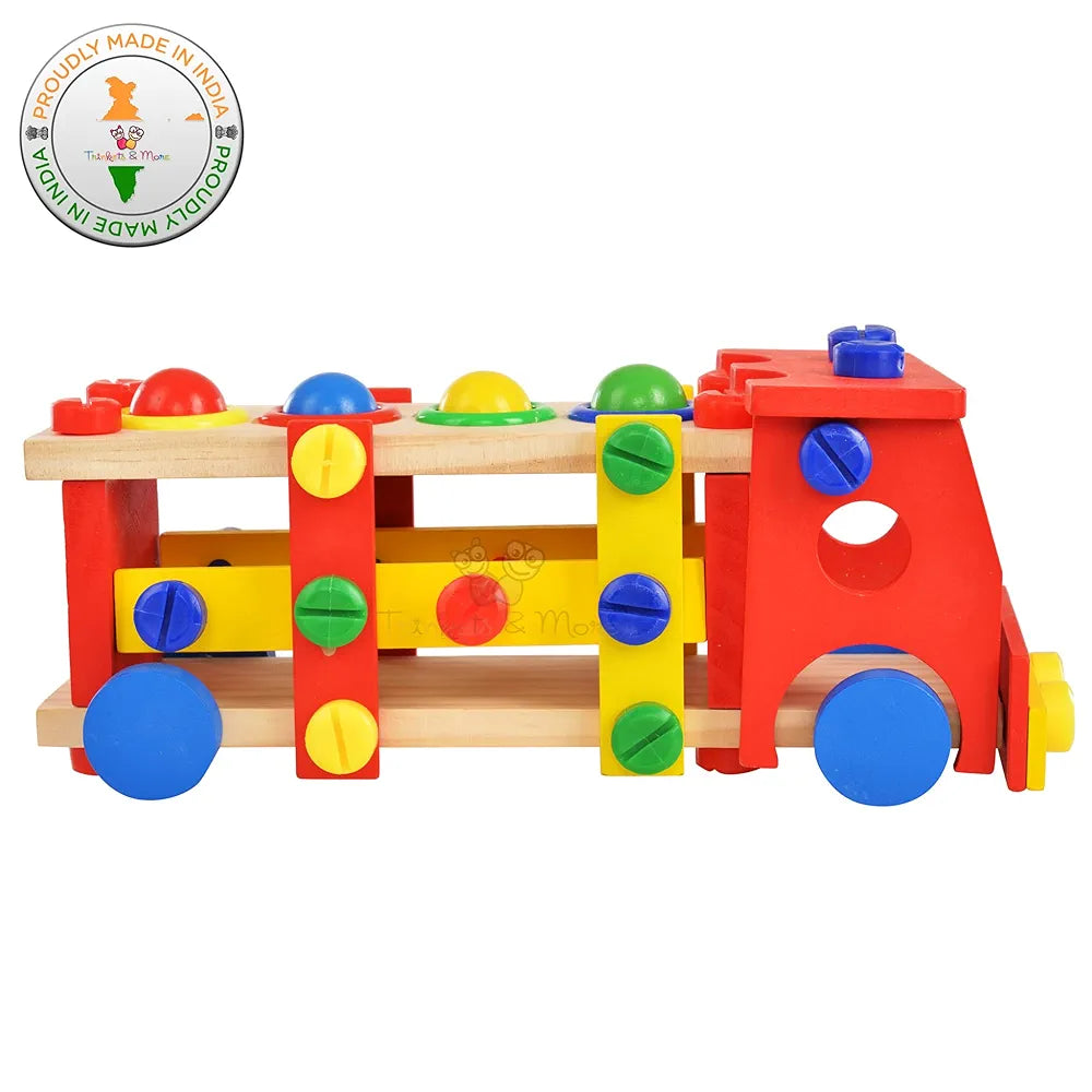 Trinkets & More - 2 in 1 DIY Screw Car Vehicle Hammer Ball | Reassembly Multifunction Building Blocks | Knock Tinker Toy | Educational Toy Kids 3+Years