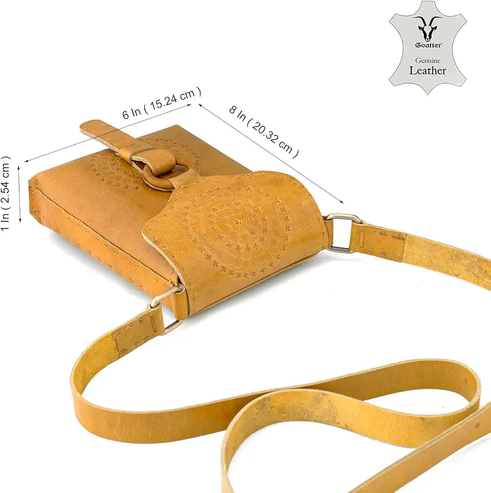 Goatter Genuine Leather Handmade Girls And Women’s Small Cross Body Sling Bag For Daily Use