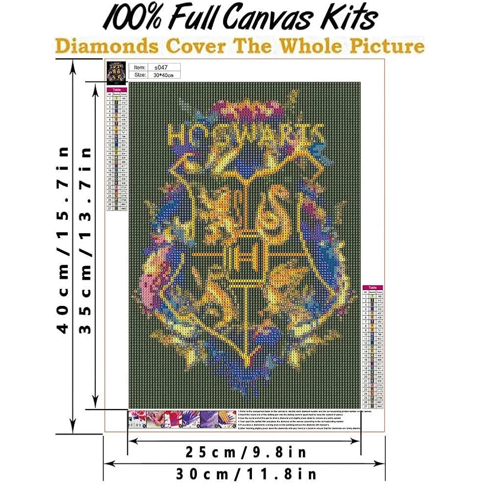TREXEE Diamond Painting Kit Harry Potter Diamond Painting Rhinestone Embroidery Pictures Diamond Painting for Adults & Kids for Art Wall Decor Gift for Kids and Adults