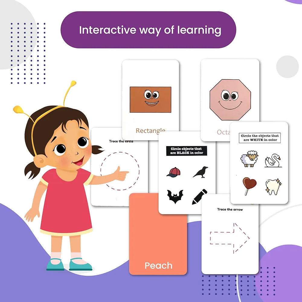 The Curious Bees - Shapes and Colors Flash Cards | 36 Laminated Cards for Kids | Age Group: 1-4 Years | Fun Early Educating Activity for Kids