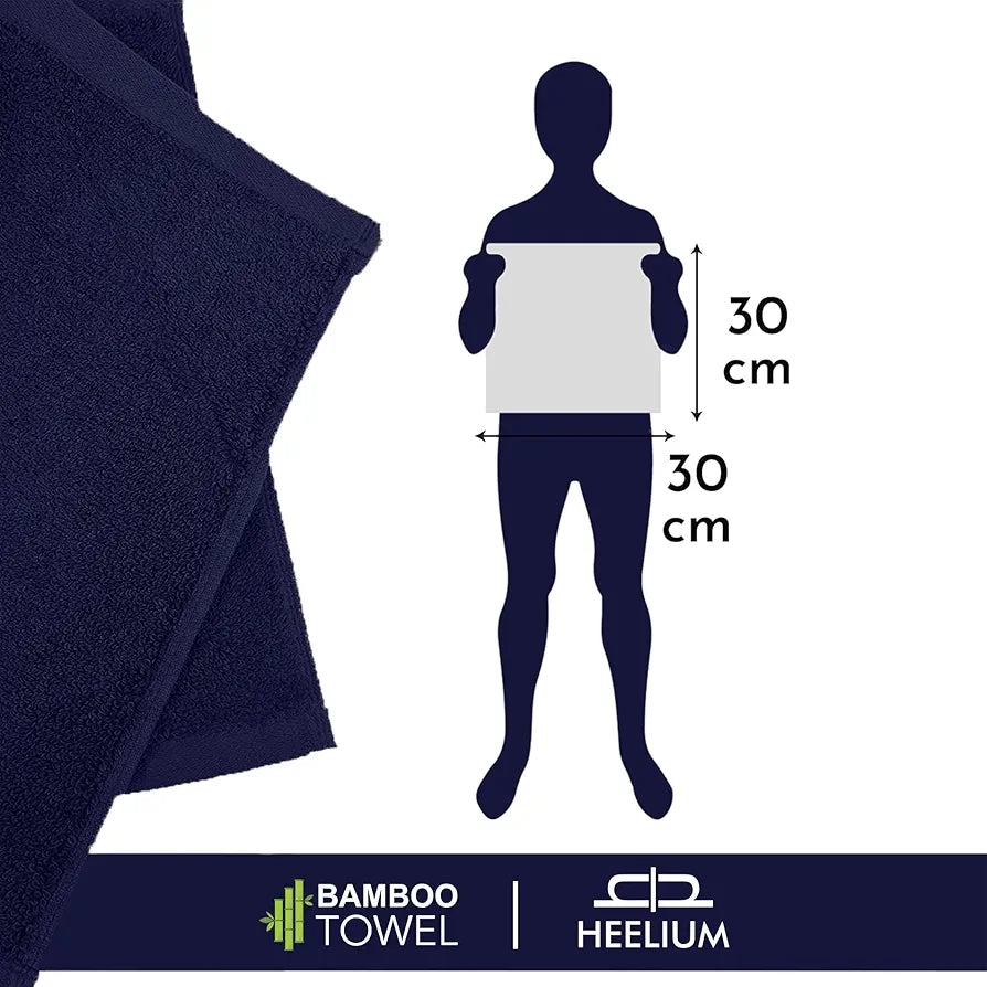 Heelium Bamboo Face Towel Ultra Absorbent & Odour-Free 3X Softer Than Cotton Towels