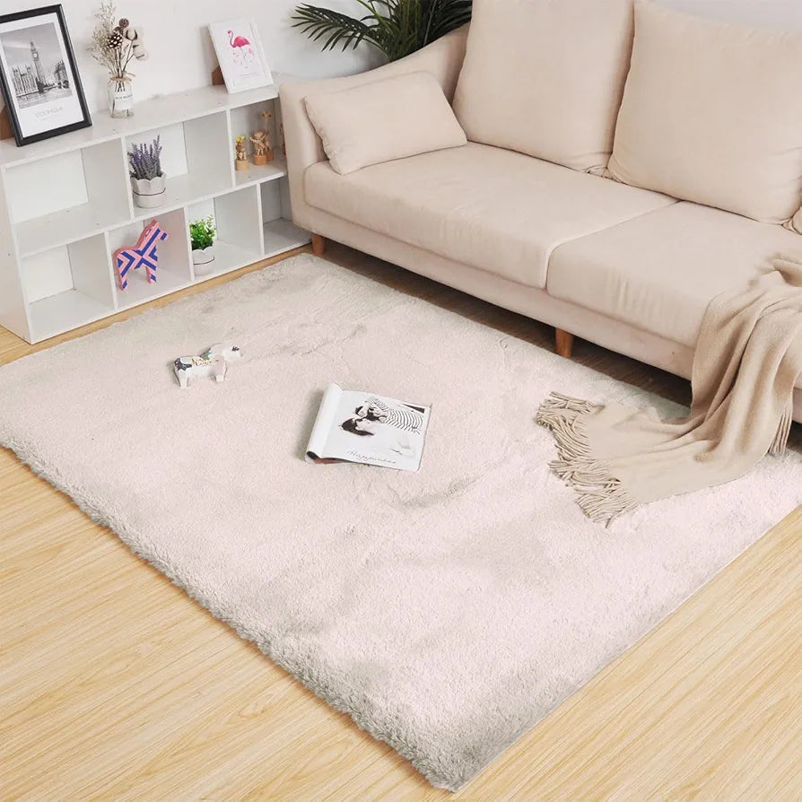 Luxe Home International Rectangular Carpet Super Soft Anti Skid Rabbit Fur Bathroom Mats Colour Skin
