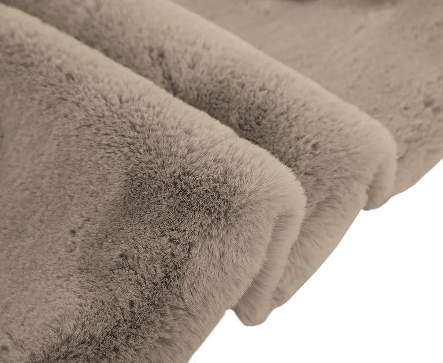 Luxe Home International Ruffle Bath Runner 2 X 5 Ft Colour Taupe