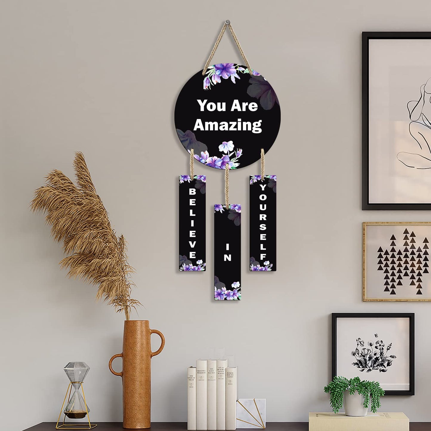 Sehaz Artworks Wooden Wall Hangings for Home Decoration Home Decor Items for Living Room Positive Quotes