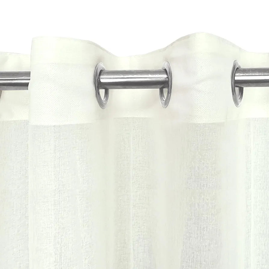 Divine Casa Sheer Window Curtain 5 Feet Colour Brilliant White Lightweight Transparent Voile Panel with Metal Eyelets for Living Room & Bedroom (Pack of 1)