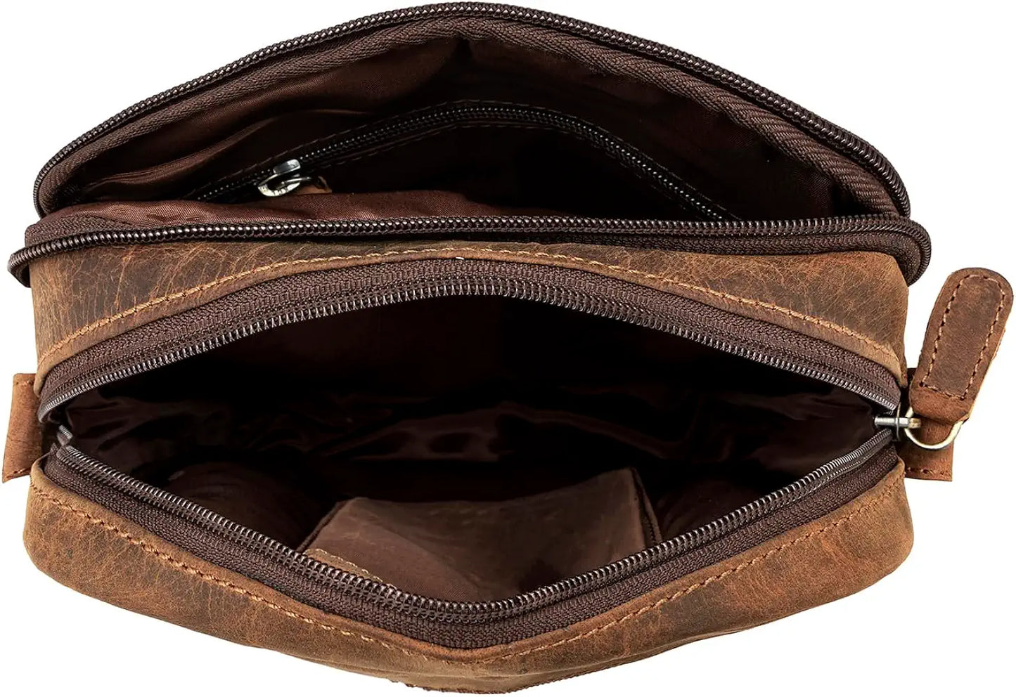 Goatter Genuine Leather Multi Pocket 9" Inch Messenger Sling Bag For Men