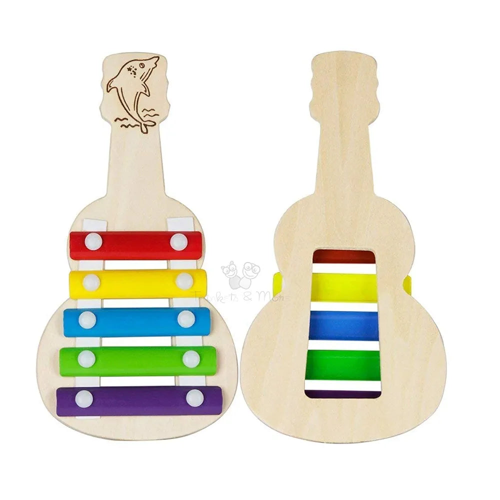 Trinkets & More Xylophone Guitar Wooden Kids First Musical Sound Instrument Toy Babies Toddlers 6 Months .