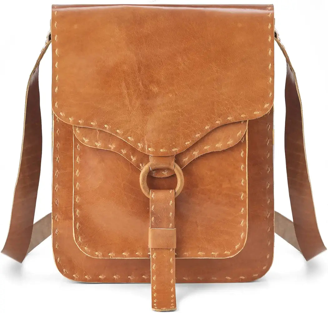 Goatter Genuine Leather Handmade 11" Shoulder Cross body Travel Messenger Bag for Unisex