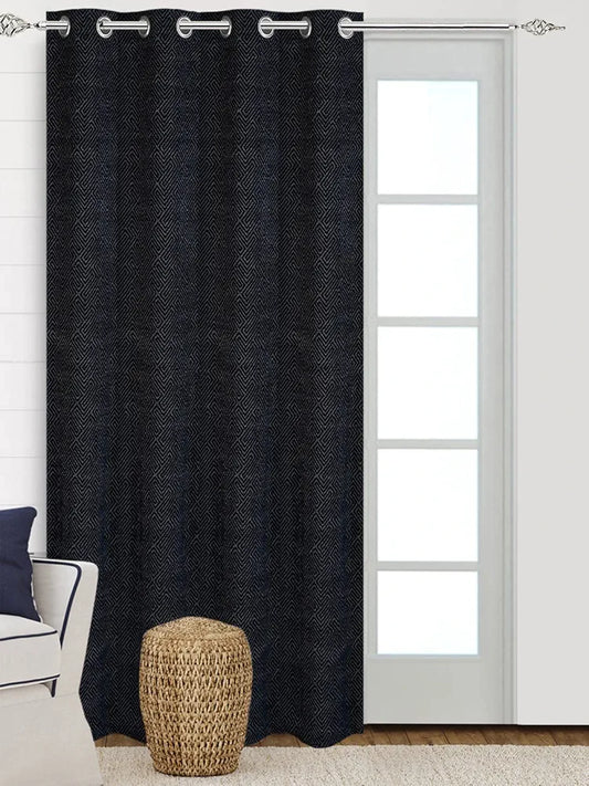 Saral Home Pacman Chenille Blackout Long Door Curtains 1pc Colour  Navy