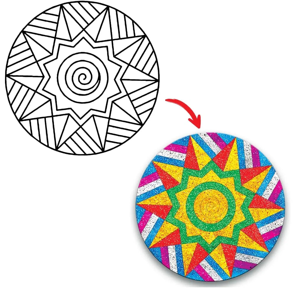 Toykraftt : Sand Art Kit Rangoli Mandala, Sand Art Activity Kit For Kids, Art And Craft, Gift Item For 6 Year Olds - Multicolor