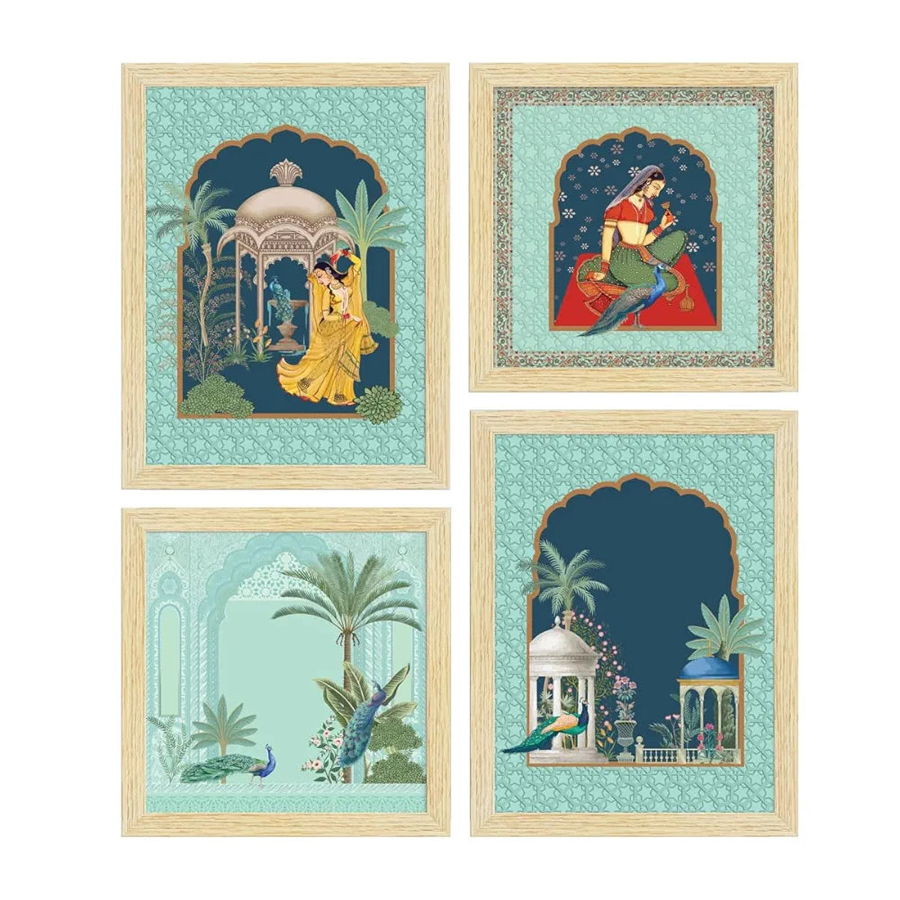 ArtX Paper Indian Madhubani Madhubani-SO4-03 Multicolor Set of 4