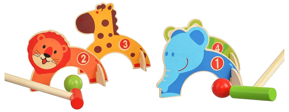 Trinkets & More - Animal Croquet Game Set Gate Ball | Mini Golf Set | Pretend Play Toys for Kids and Preschoolers 3+ Years