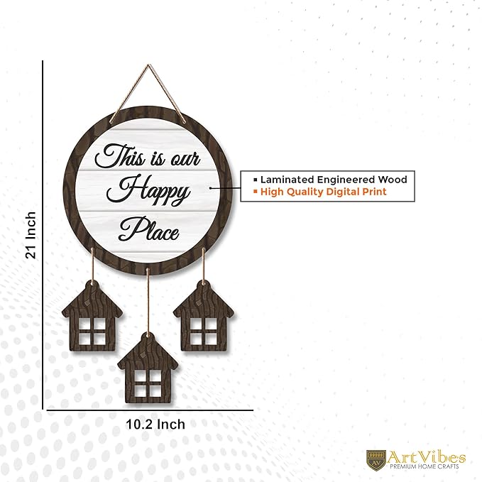 Artvibes Wooden Hanging Decorative Items for Home | Positive Quotes | Mdf Wall Decoration for Living Room | Artworks