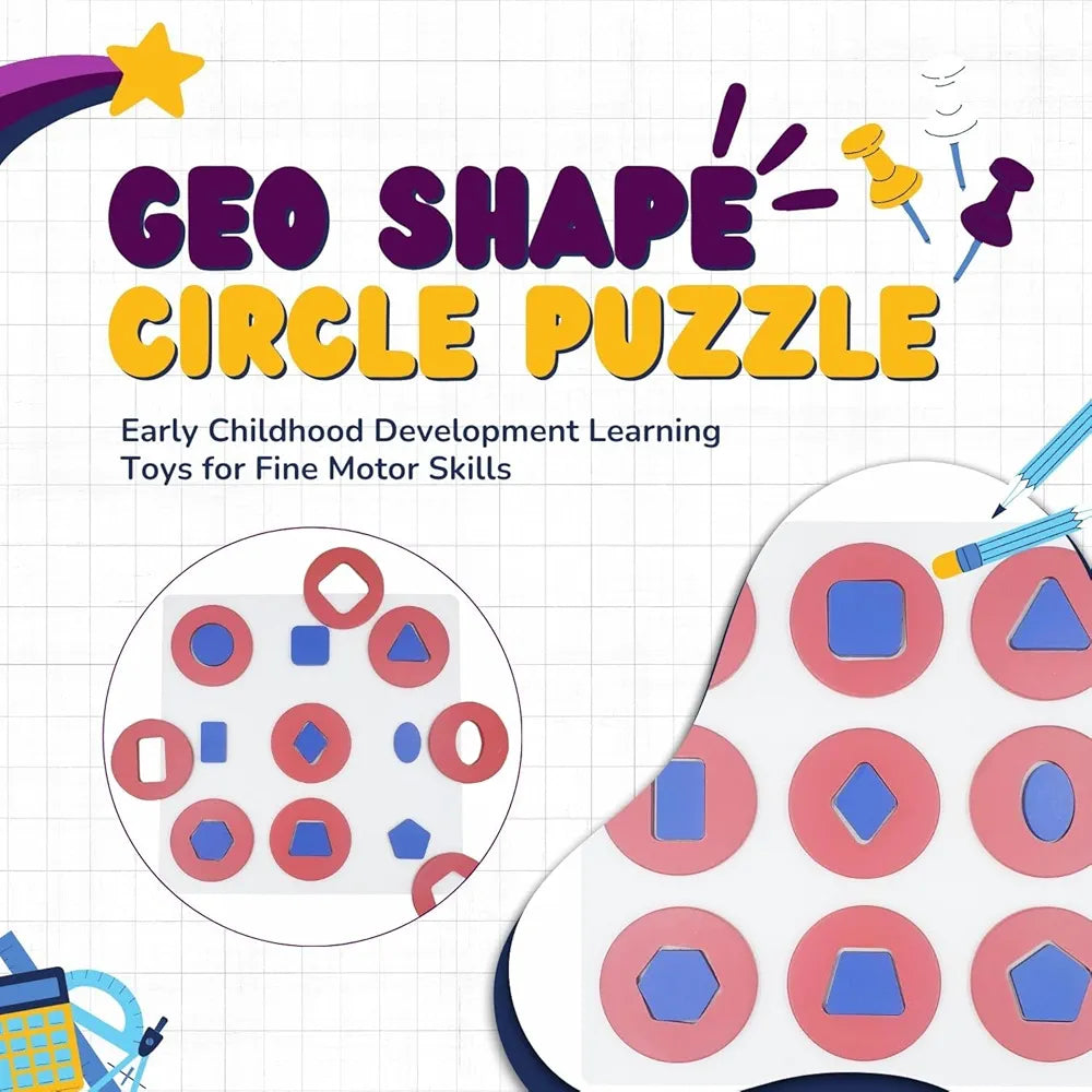 Tantrums Multicolor Educational Geo Shape in Circle Puzzle Logic Game for Leaning | Early Childhood Development Learning Toys for Fine Motor Skills