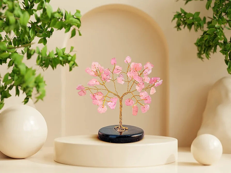 Reikved Rose Quartz Crystal Tree for Good Luck