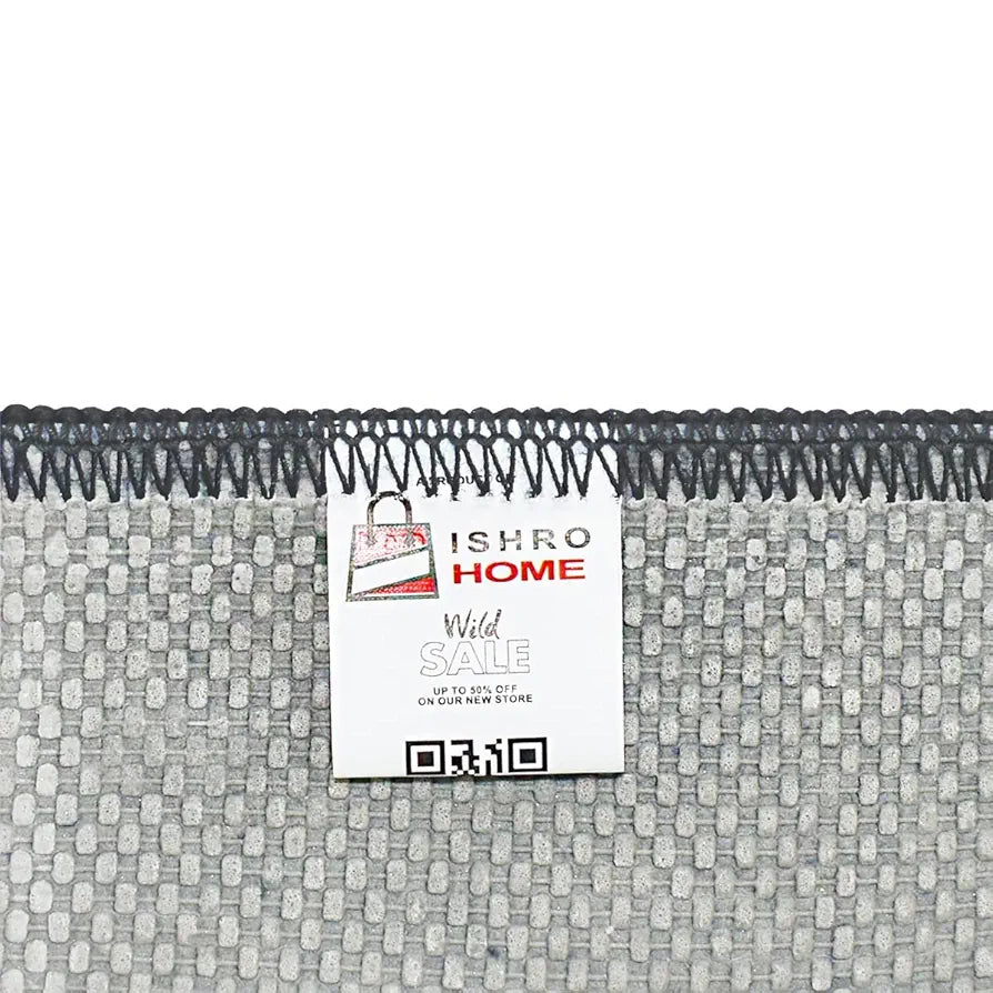 Ishro Home Kitchen Mats For Floor Anti Slip Waterproof Set Of 2 Pcs Colour Grey Diamonds