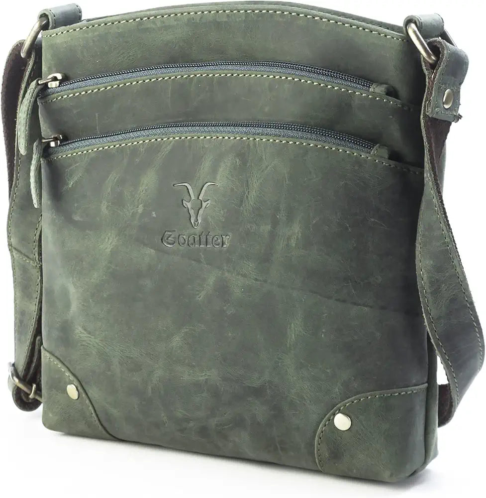 Goatter Genuine Leather 9.5" Inch Sling Cross-BodyBag for Girls And Women,