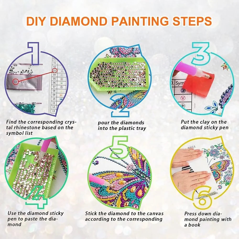 TREXEE Diamond Painting Kits for Adults, 5D Special Shape Diamond Art Kits for Beginners, Crystal Rhinestones Diamond Painting for Home Wall Decoration Gift Sun and Moon