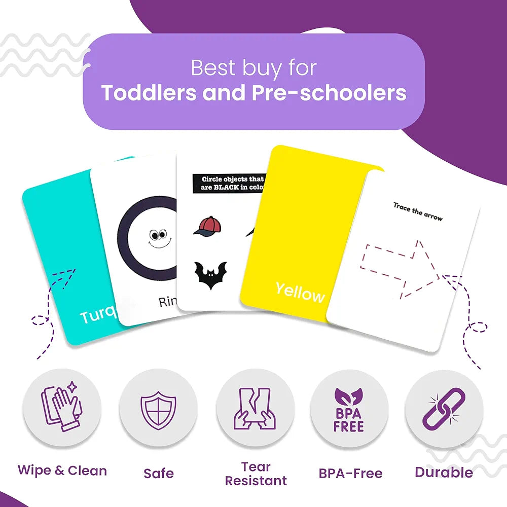 The Curious Bees - Shapes and Colors Flash Cards | 36 Laminated Cards for Kids | Age Group: 1-4 Years | Fun Early Educating Activity for Kids