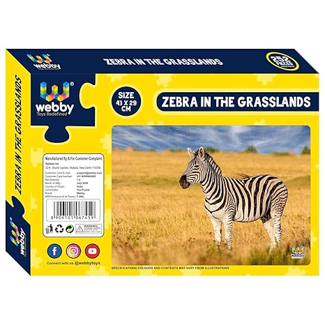 Webby Zebra in The Grasslands Jigsaw Puzzle, 252 Pieces