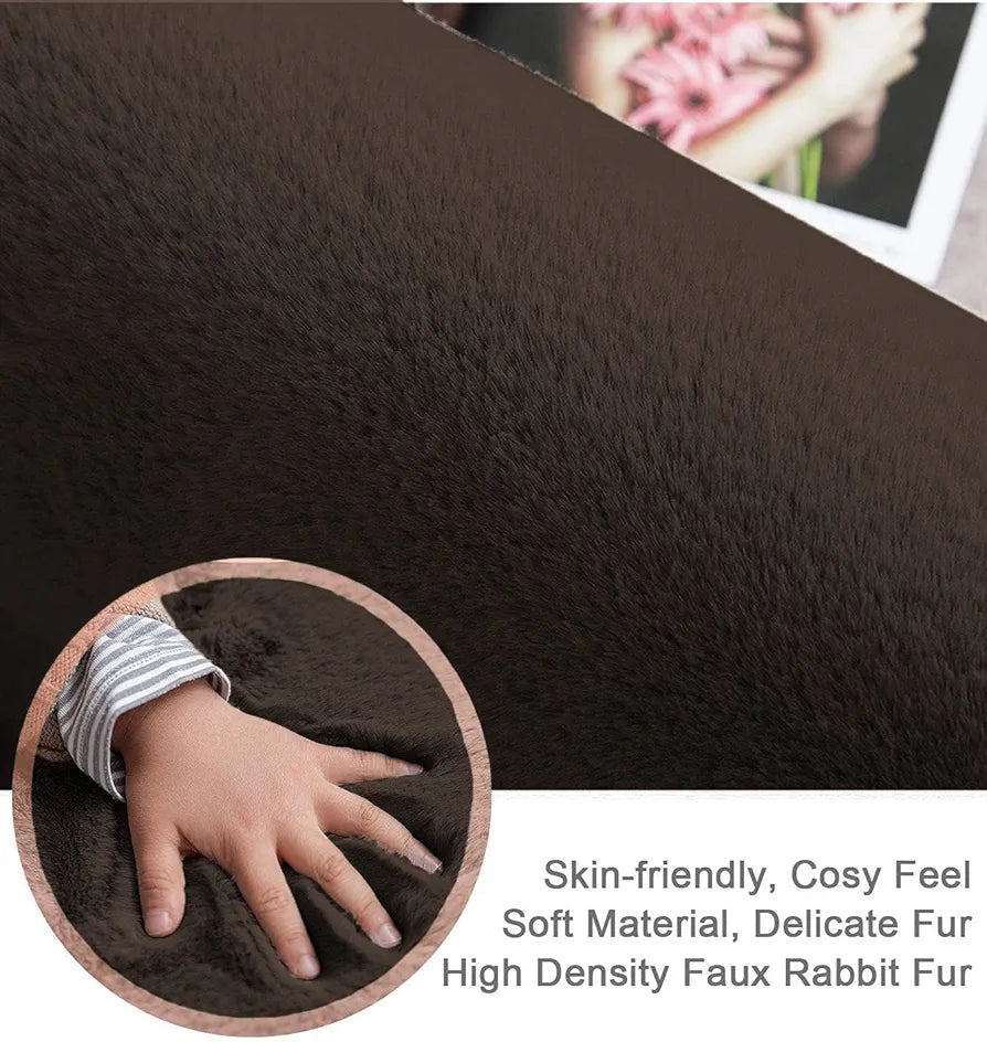 Luxe Home International Ruffle Floor Rug 3 X 5 FtColour Chocolate