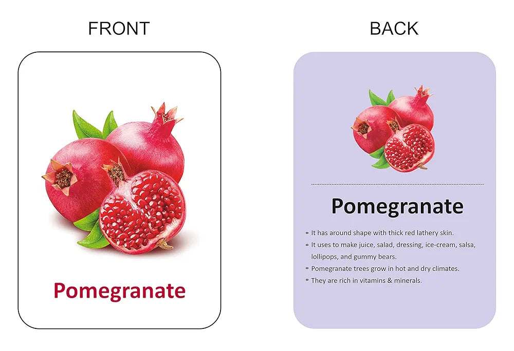 Gurukanth® Premium Fruits Flash Cards for Kids Early Learning | Easy & Fun Way of Learning 1 Year to 6 Years Babies Smart Toys