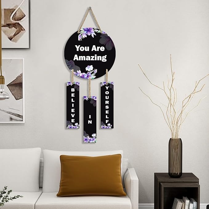 Sehaz Artworks Wooden Wall Hangings for Home Decoration Home Decor Items for Living Room Positive Quotes