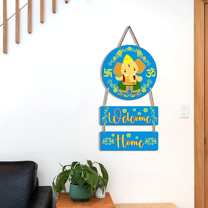 Sehaz Artworks Home Decor Items for Living Room Wooden Wall Hangings for Home Welcome Home, 60 Cm