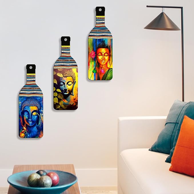 Sehaz Artworks home decor items for hall Wooden Wall Hanging Decor Positive Vibes Home Decor  Items Budha