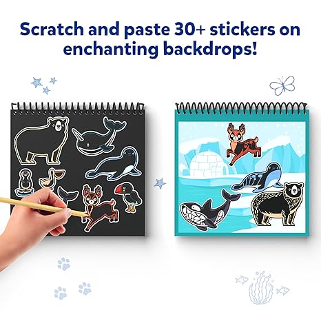 Skillmatics Paper Magical Scratch Art Book For Kids Animals Craft Kits Diy Activity
