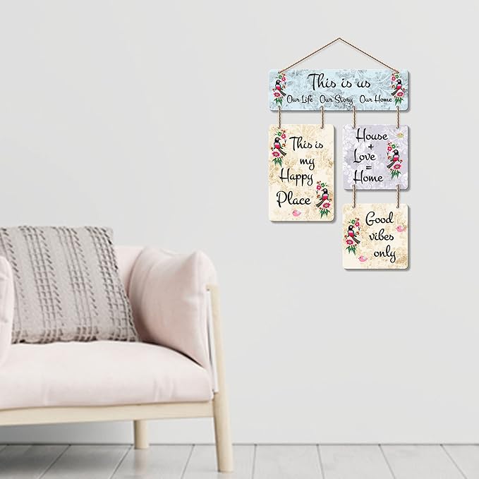 Artvibes This is Us Decorative Wall Art Mdf Wooden Wall Hanger for Living Room | Hanging Ornaments for Decoration
