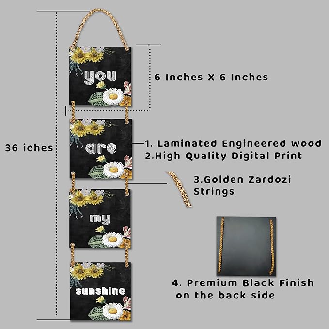 Sehaz Artworks Sunflower Wall Hangings Home Decor Items Stylish Living Room - 4-0013