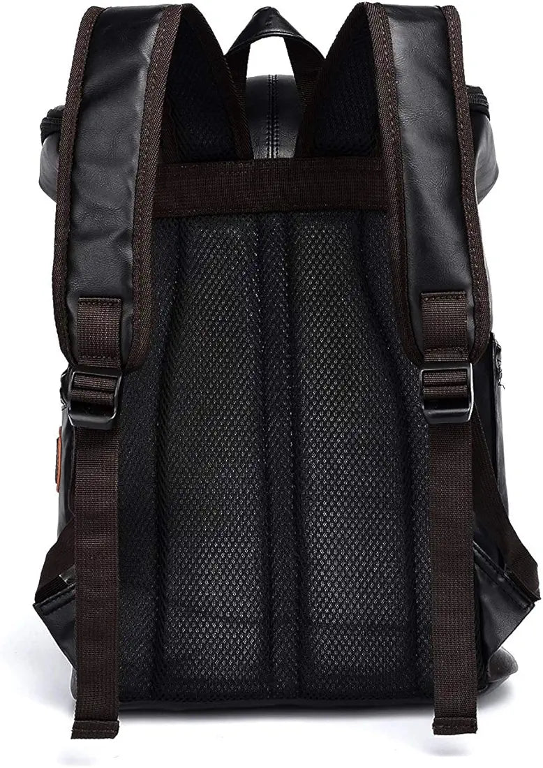 FUR JADEN Vegan Leather Anti Theft Casual Laptop Backpack with 15.6 Inch Laptop Pocket