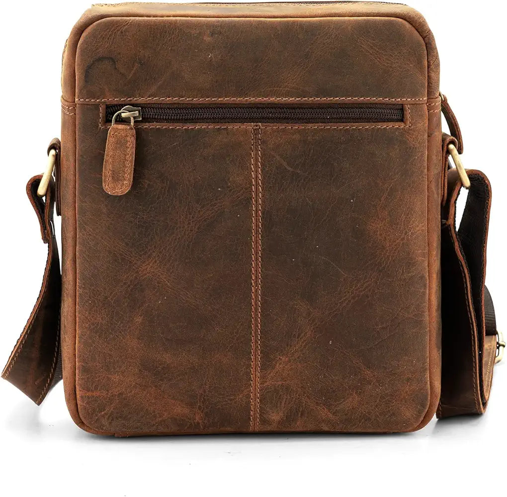 Goatter Genuine Leather Multi Pocket 9" Inch Messenger Sling Bag For Unisex