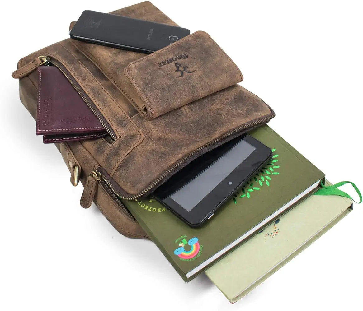 Goatter Hunter Leather 11”Inch Messenger Bag For Men GTHT-08